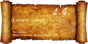 Lorenz Gergő névjegykártya